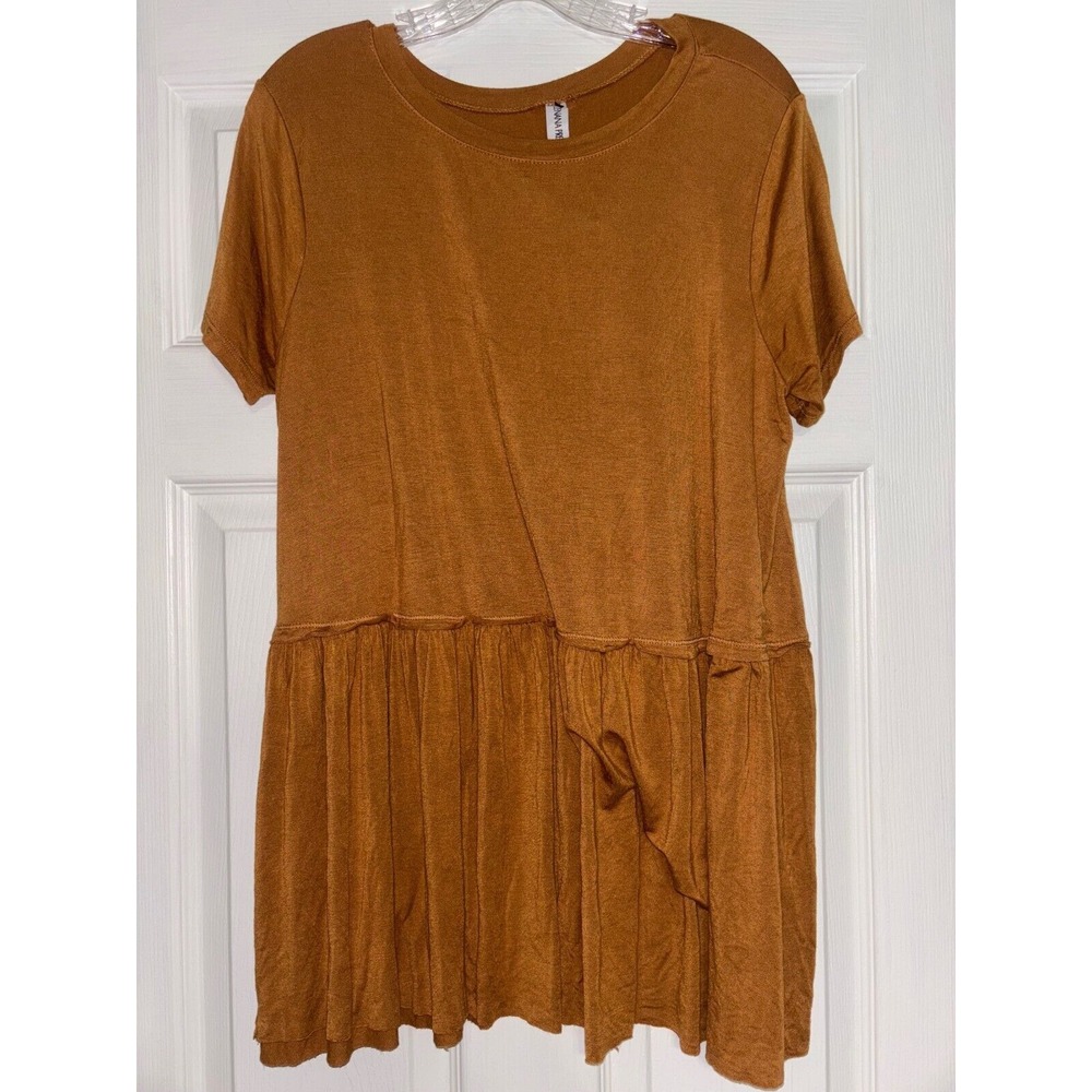 Zenana Premium Burnt Orange Short Sleeve T-Shirt Women's Size Large